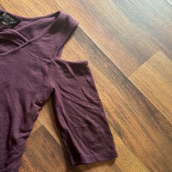 Goldray Size Small Purple Double Knit Dress Off the Shoulder - Picture 6 of 10